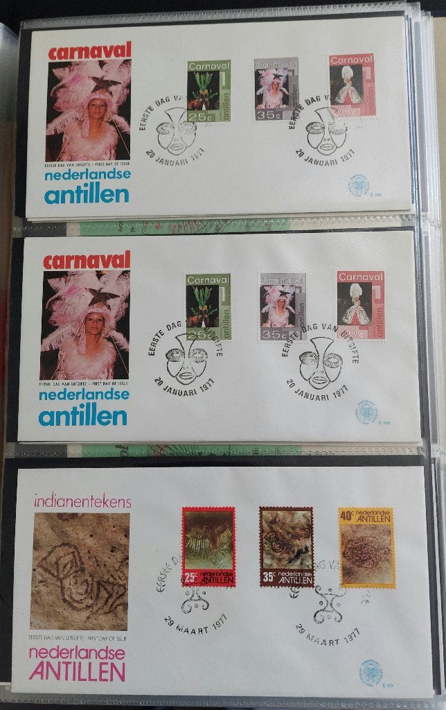 Ned. Antillen 1e dag enveloppen E100 t/m E108, uit jaar 1977, Postzegels en Munten, Postzegels | Eerstedagenveloppen, Ophalen of Verzenden