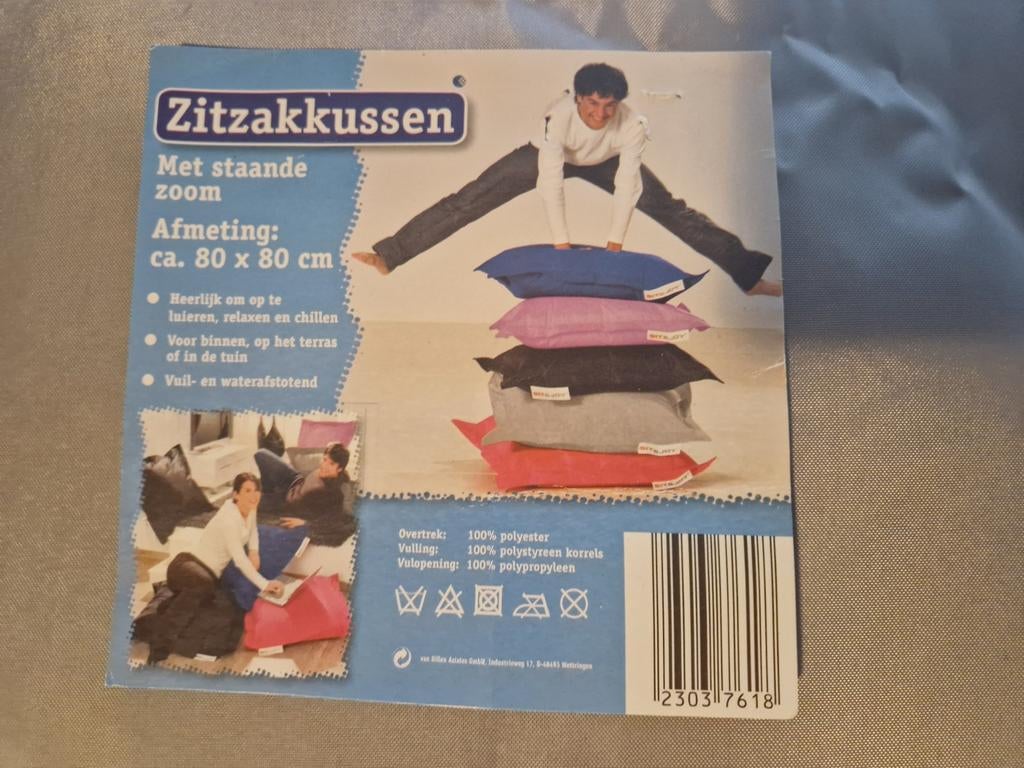 Sit & Joy 4 stuks, zitkussen loungekussen., Ophalen, Zo goed als nieuw, Zwart, Zitzak
