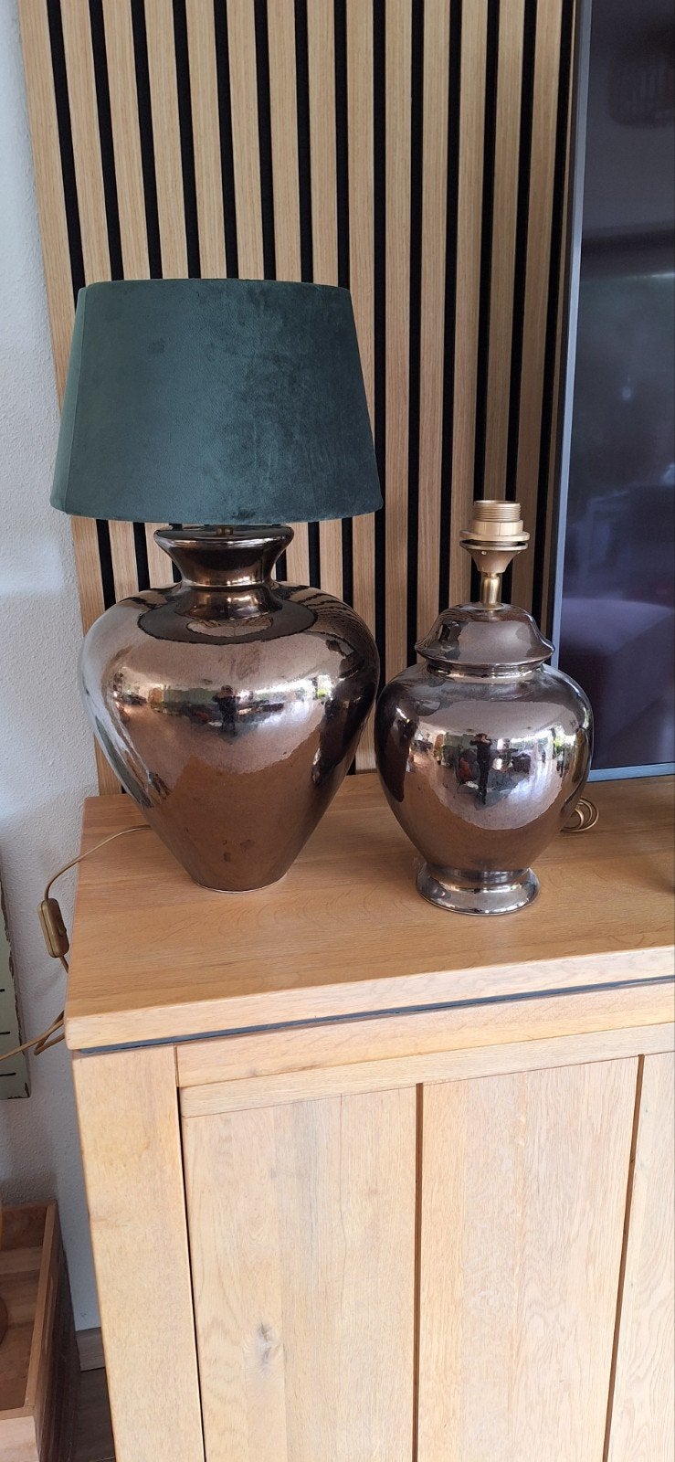 Brons/Goudkleurige Lampenpoten - Set van 2, Ophalen, Gebruikt, Goud, Keramiek