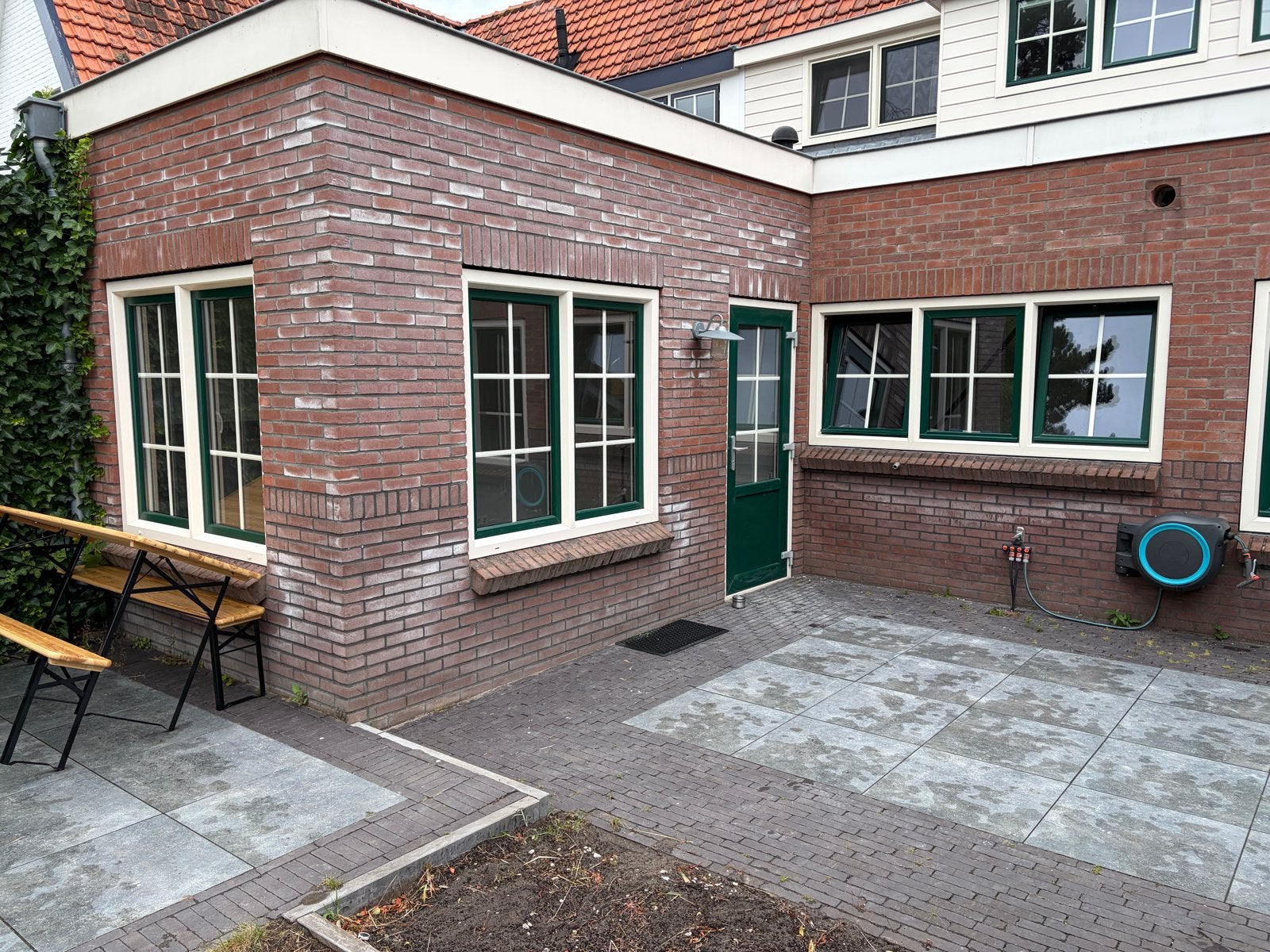 Kunststof kozijnen (4x) met deur en dubbel glas, Doe-het-zelf en Verbouw, Kozijnen en Schuifpuien, Kunststof, Gebruikt, Raamkozijn