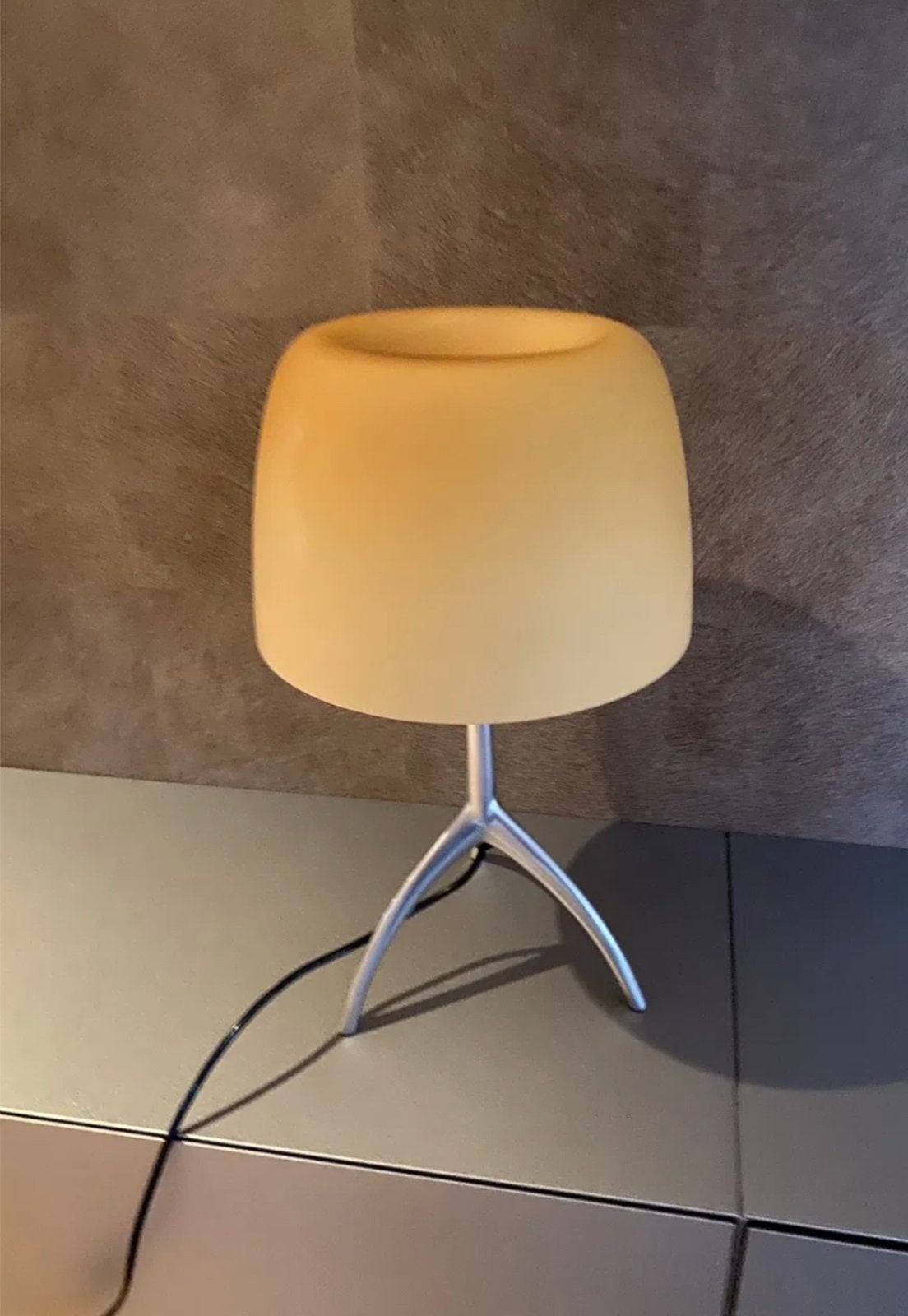 Foscarini Lumière Grande met matte kap, Geel, Ophalen, Zo goed als nieuw, Dimbaar