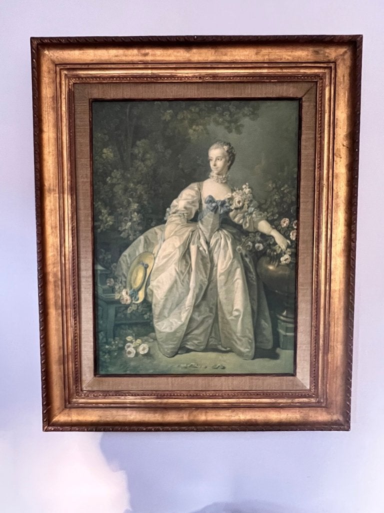 Groot schilderij “Madame Bergeret” naar François Boucher k, Antiek en Kunst, Doek, Portret of Personen, Ophalen of Verzenden, Olieverf