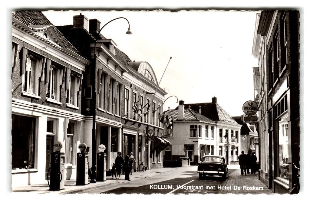 Kollum, Voorstraat met Hotel De Roskam, Verzenden, 1960 tot 1980, Ongelopen, Friesland