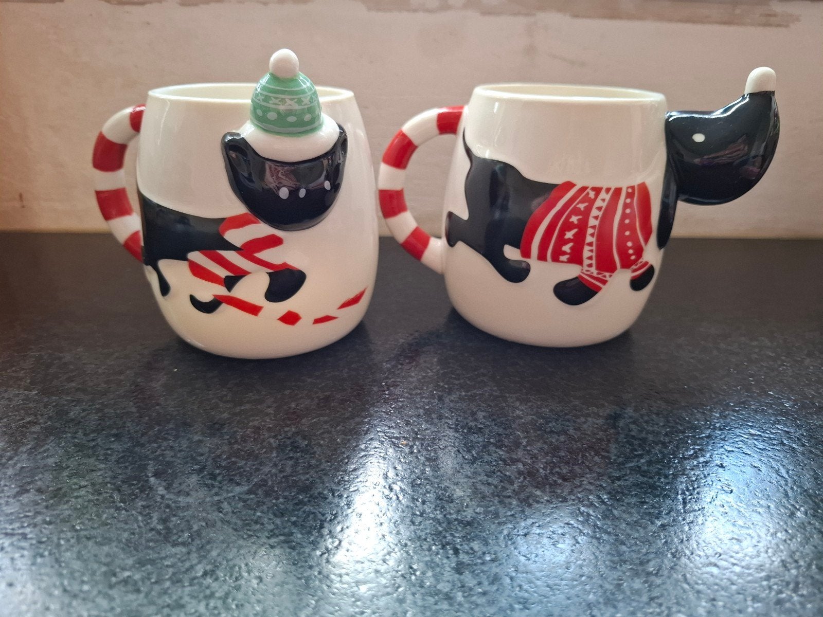 Takkie en Siepie Mokken - Kerstthema, Ophalen, Overige typen, Zo goed als nieuw, Steen/keramiek