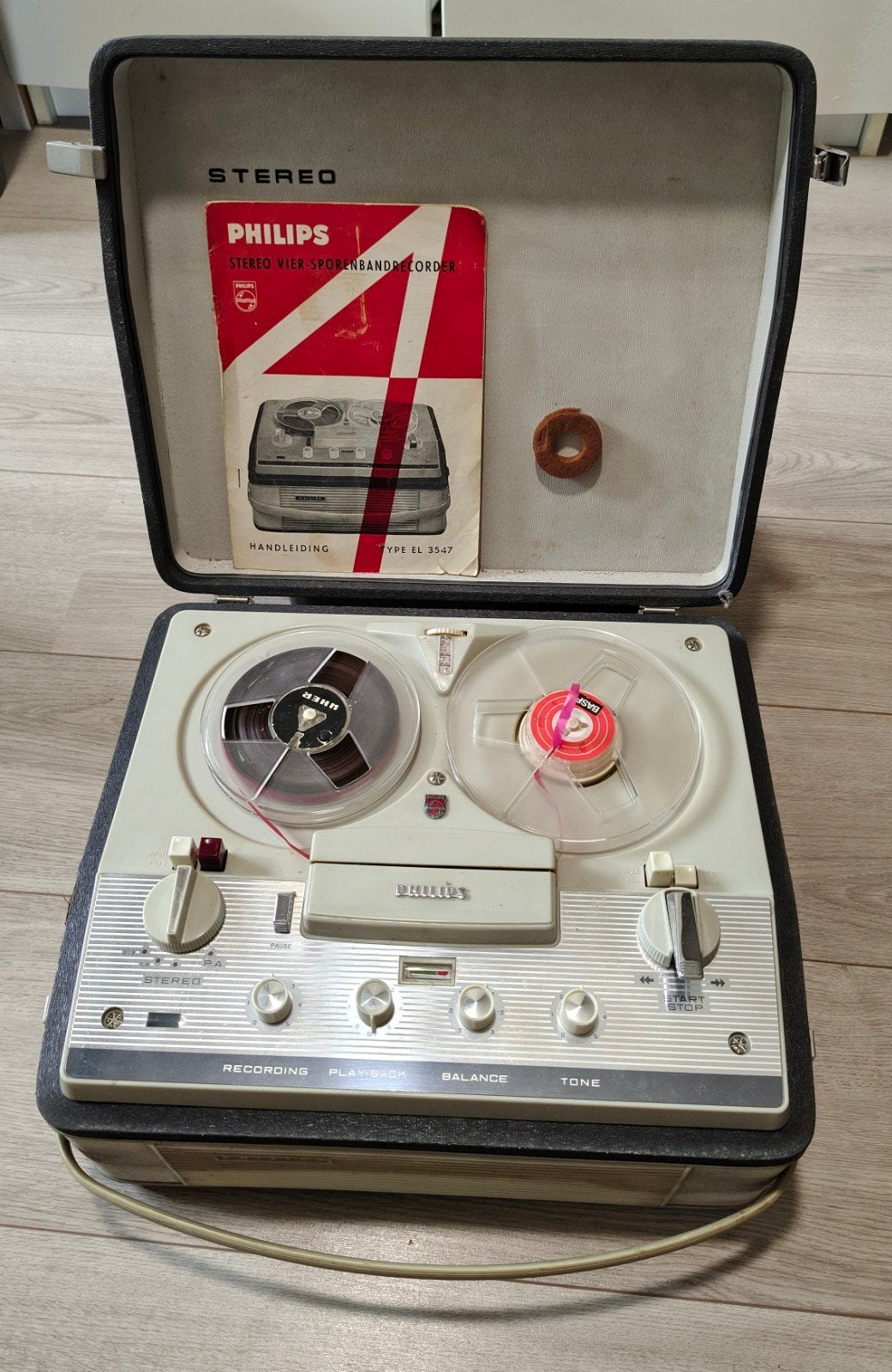 Philips EL 3547 Stereo Bandrecorder met Handleiding, Audio, Tv en Foto, Bandrecorders, Ophalen, Bandrecorder