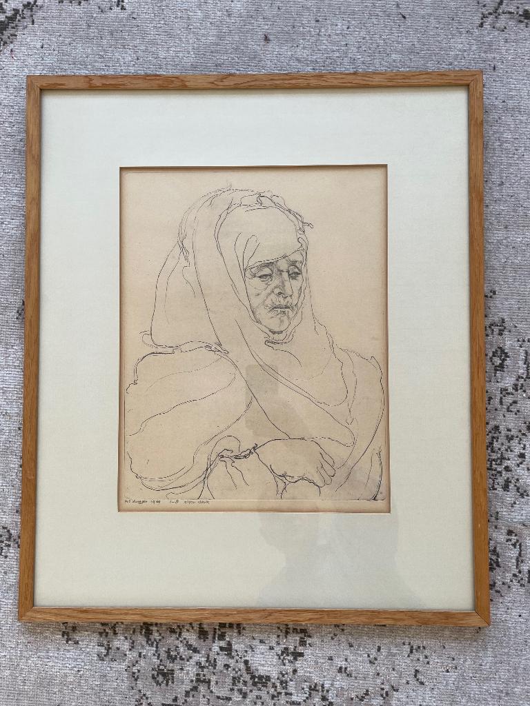 Anneke Kuyper | oude griekse vrouw | Karpathos, Ophalen, 1950 - 1999, Overige technieken, Portret