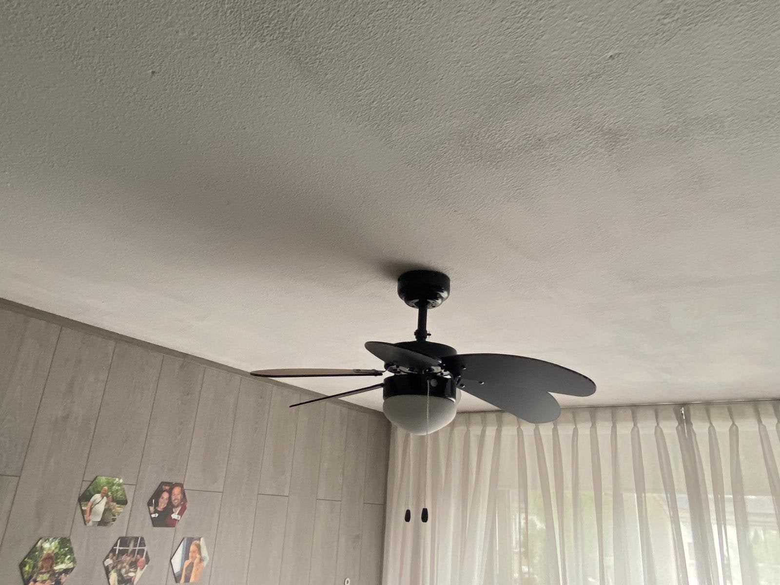 Zgan zwarte ventilator niet heel groot met verlichting, Witgoed en Apparatuur, Ophalen, Zo goed als nieuw, Plafondventilator