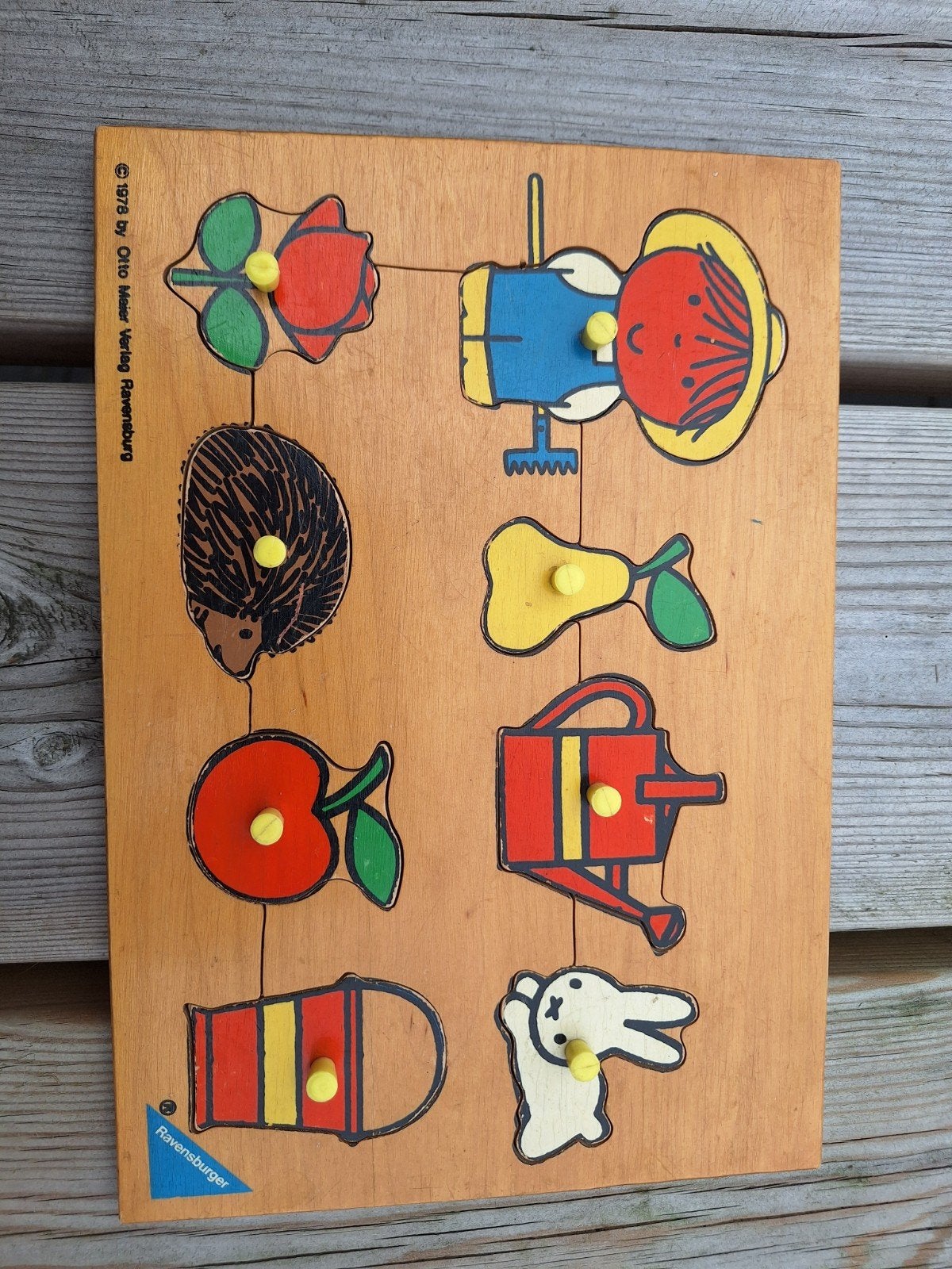 houten puzzel vintage boerderij, Ophalen of Verzenden, Gebruikt