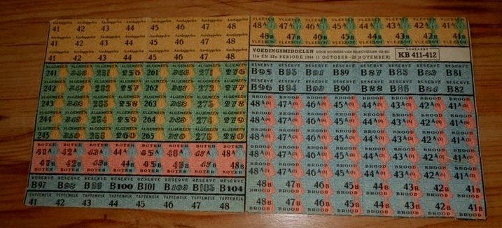 Oorlog wo2 compleet bonvel distributie rantsoen 1944 KB, Verzenden, Overige soorten, Nederland, Overige typen