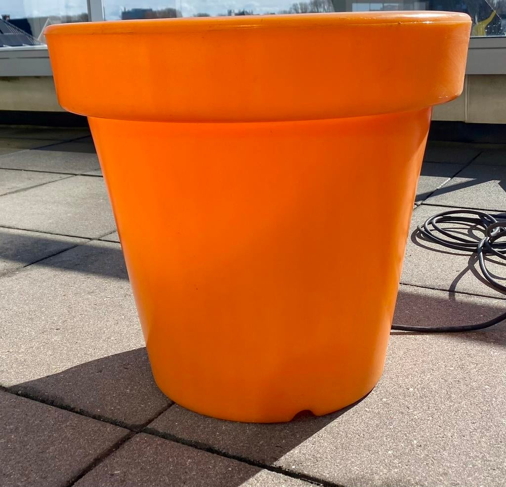 Bloom! Terras verlichte bloempot 40cm oranje, Ophalen, Kunststof, Gebruikt, 40 cm of meer