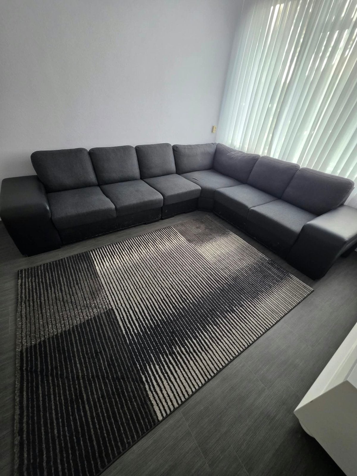 Grote grijze hoekbank - in nette staat!, Ophalen, Gebruikt, 100 tot 125 cm, Hoekbank
