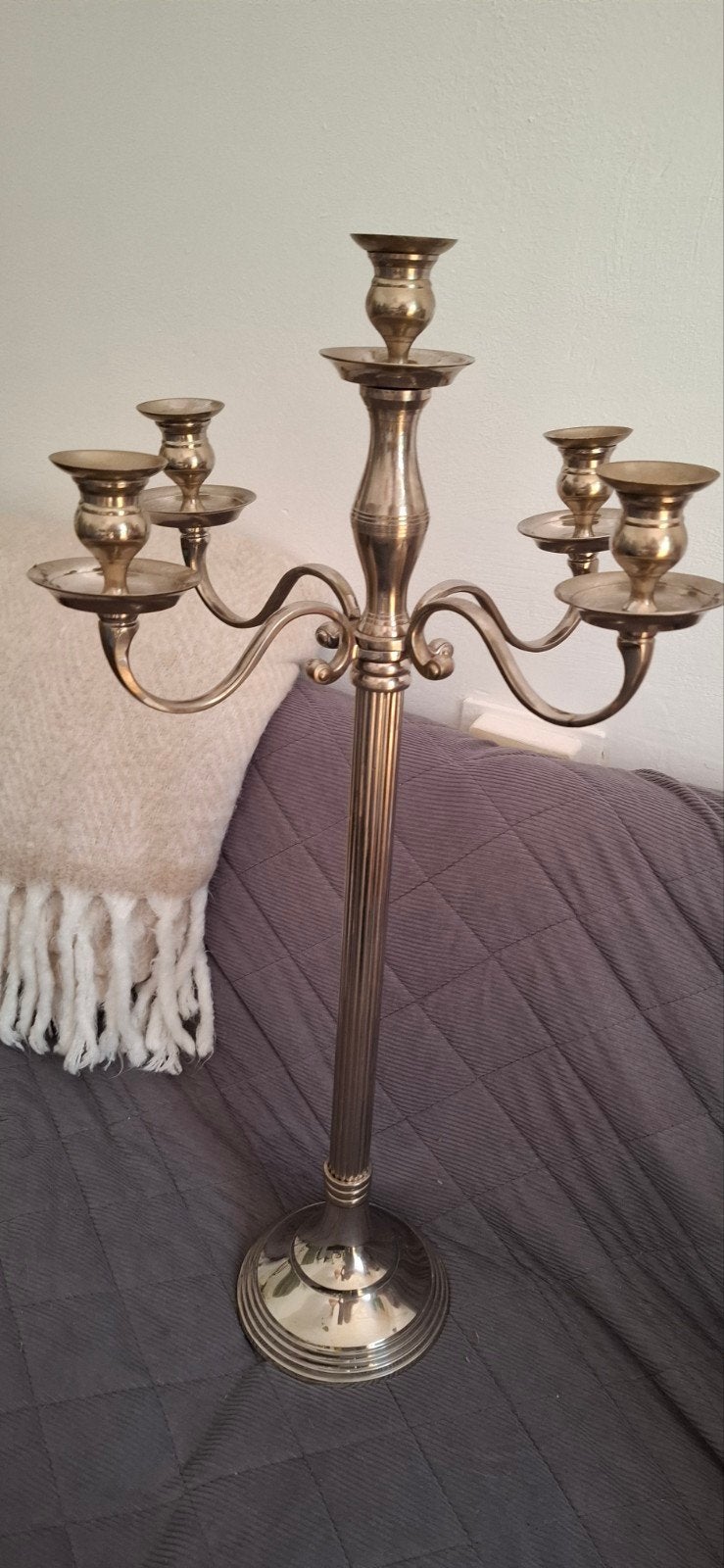 Grote kandelaar 76 cm hoog, Huis en Inrichting, Ophalen, Gebruikt, Metaal, 75 cm of meer
