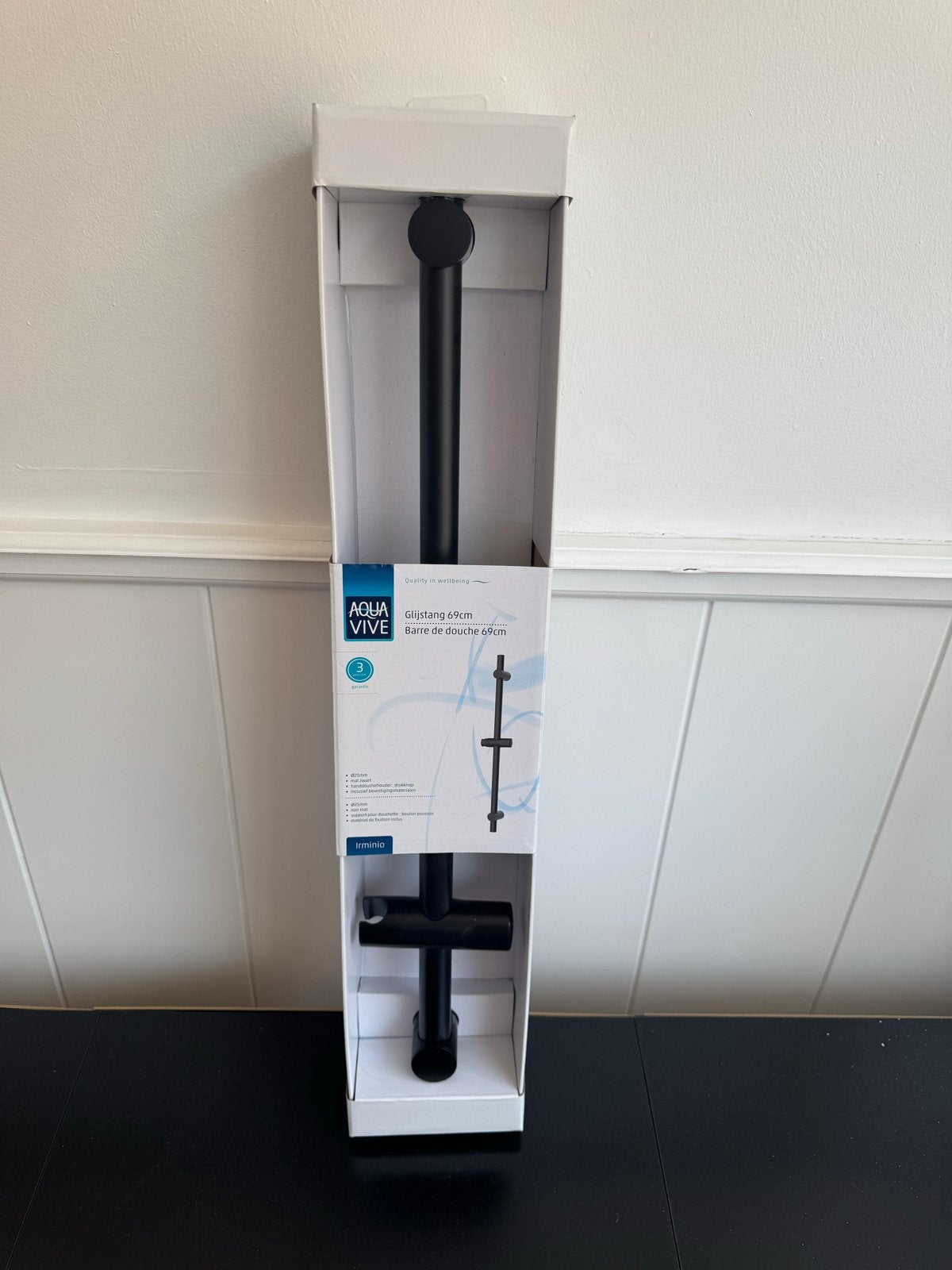 Aqua Vive Glijstang 69cm Mat Zwart - Nieuw in doos, Minder dan 50 cm, Overige typen, Nieuw, Ophalen of Verzenden