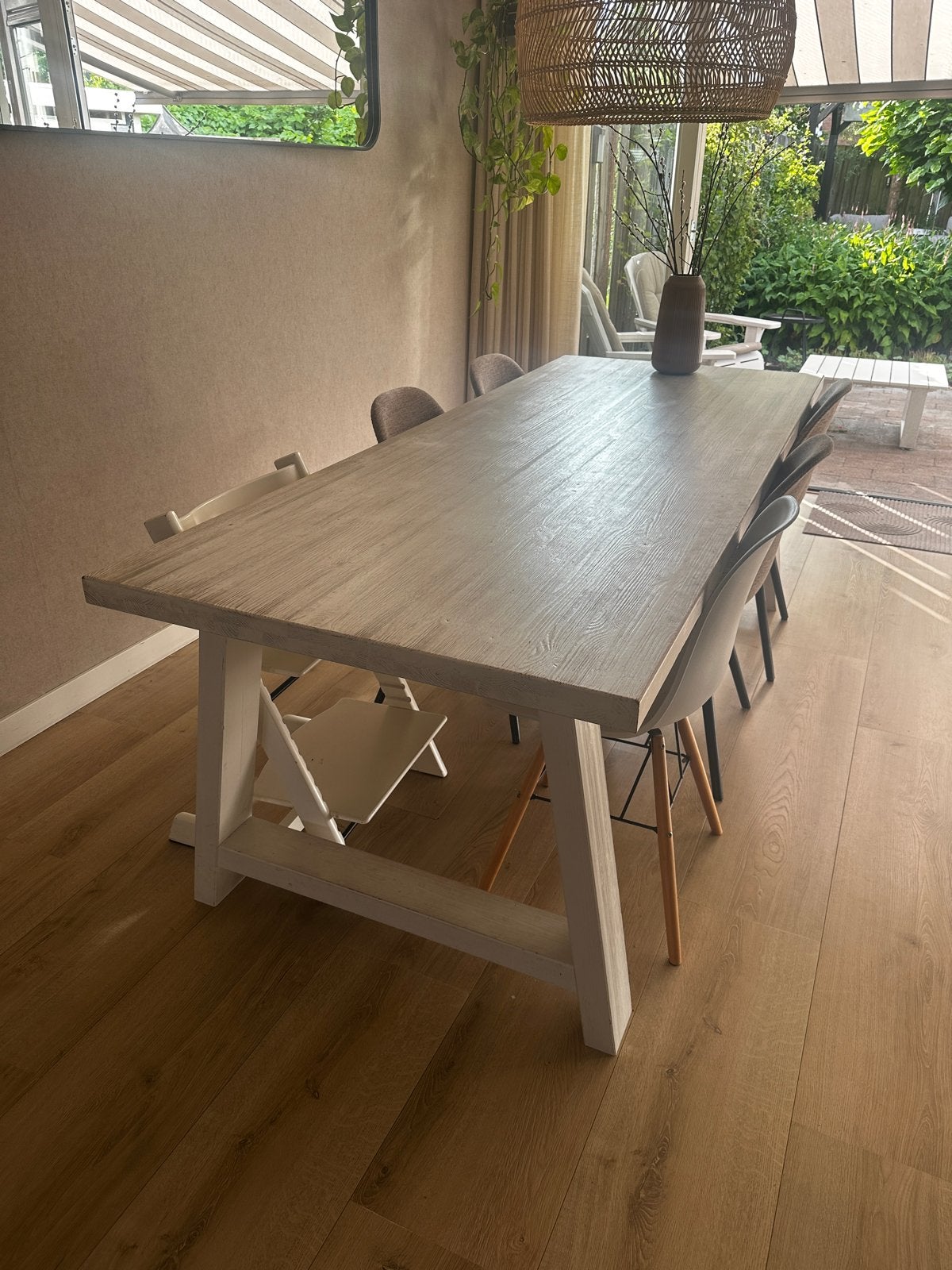 Zuiver A-Framed Eettafel Wit 230x90 cm, Huis en Inrichting, Ophalen, Gebruikt, 200 cm of meer, 50 tot 100 cm