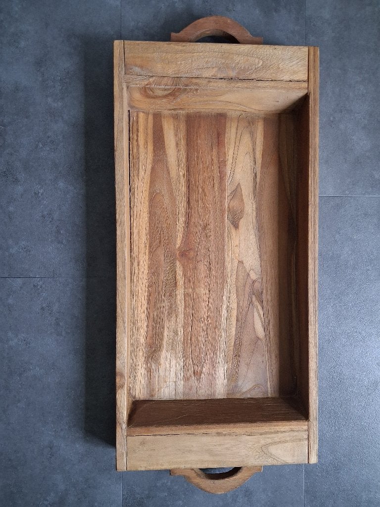 Robuust houten dienblad, Huis en Inrichting, Met handvatten, Nieuw, Ophalen of Verzenden, Dienblad