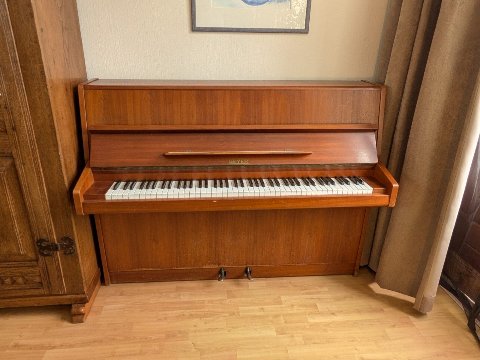 Piano van het merk Geyer, Ophalen of Verzenden, Gebruikt, Bruin, Piano
