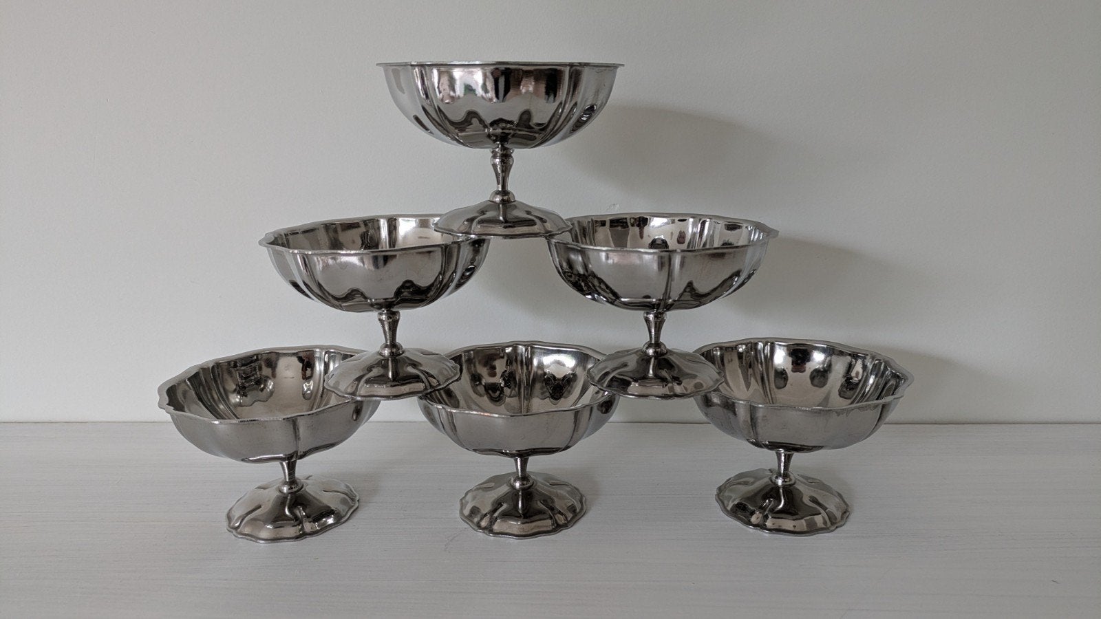 Franse Retro Vintage inox ijs coupes dessert smoothie tapa, Ophalen of Verzenden
