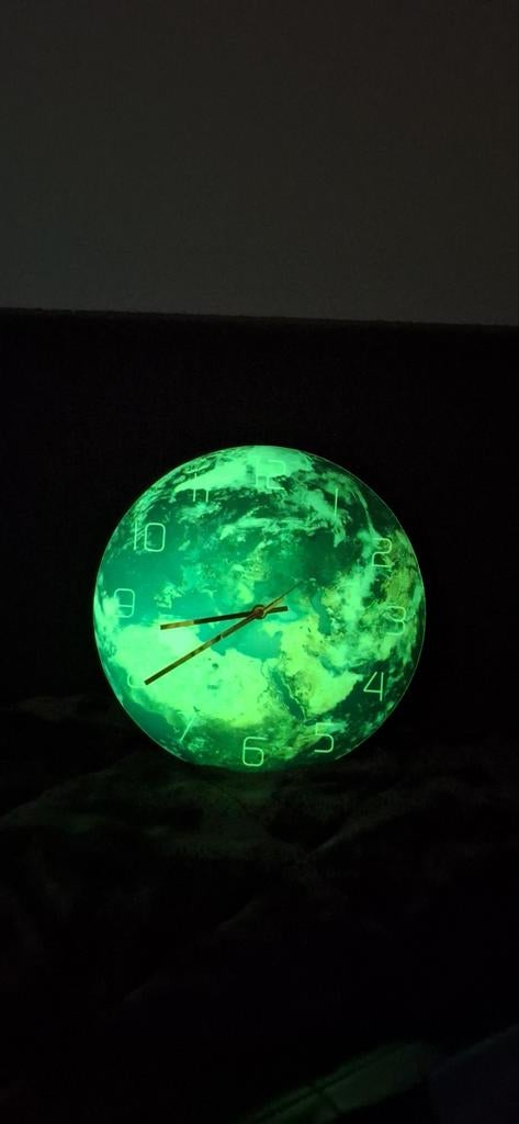 Glow in the dark klok wereldbol, Ophalen, Zo goed als nieuw