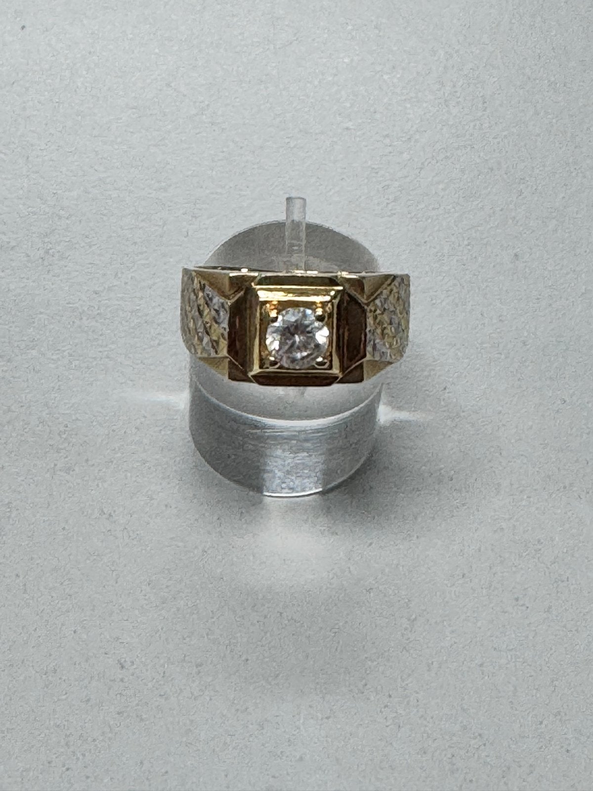 Herenring 6,9 gram met zirkonia maat 19,25, 19 tot 20, Heer, Ophalen of Verzenden, Zo goed als nieuw
