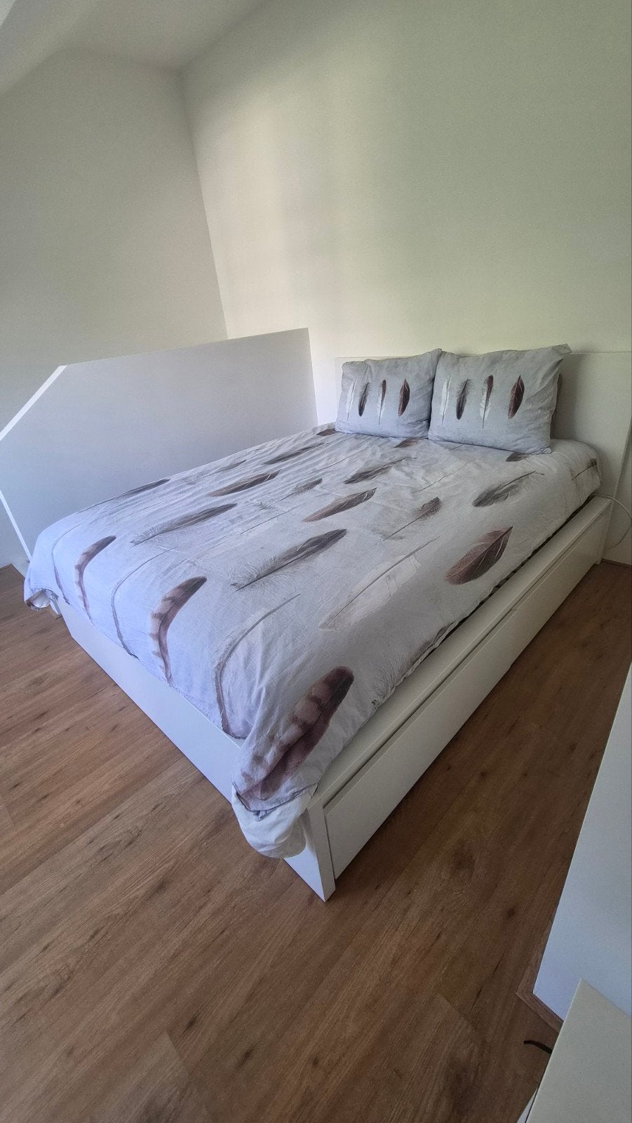 IKEA MALM Storage Bed + HYLLESTAD Mattress (160x200), Tweepersoons, Ophalen of Verzenden, Zo goed als nieuw, Matras