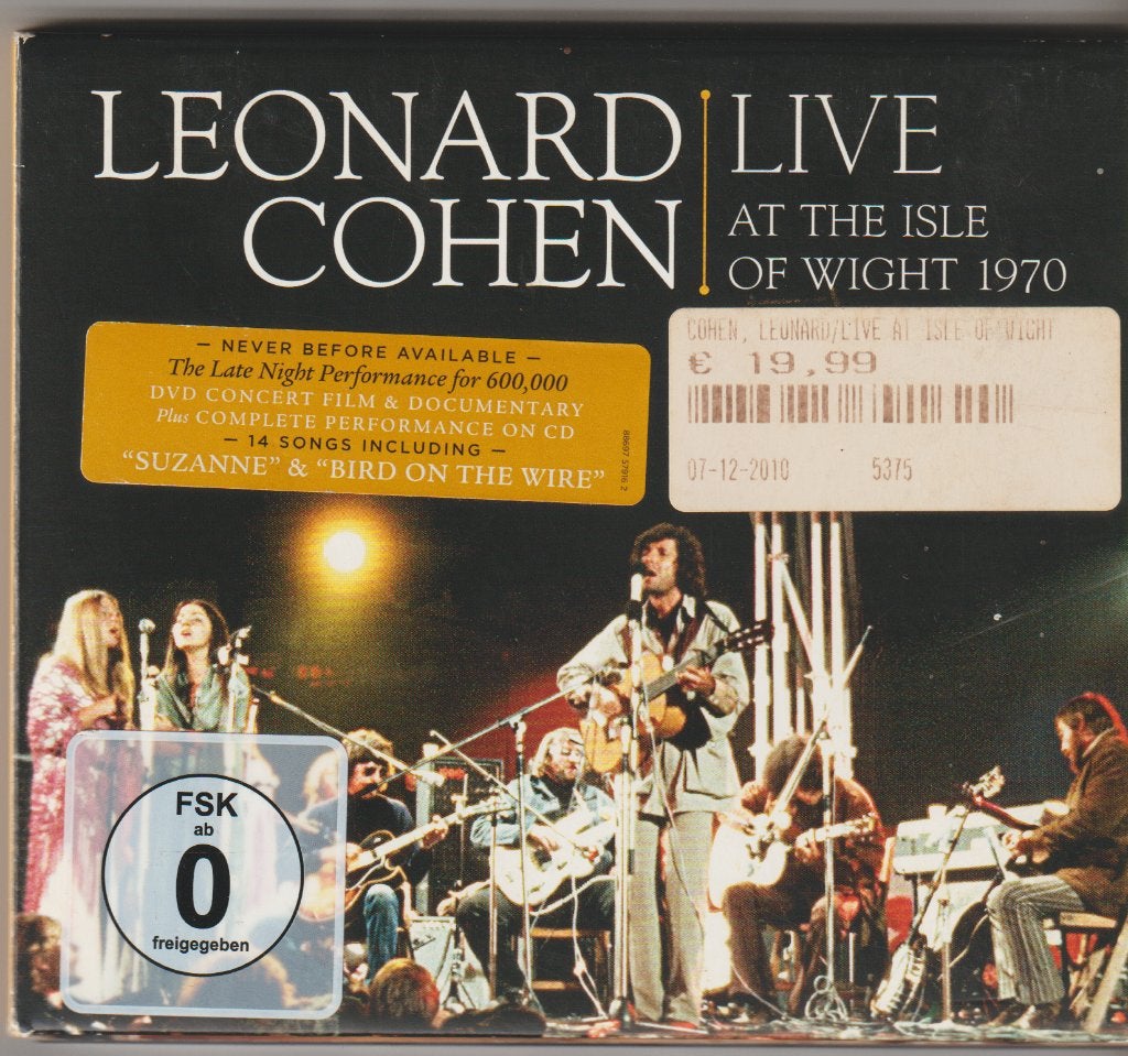 Leonard Cohen - Live at the isle of Wight 1970....cd + dvd, Gebruikt, Digipak, Ophalen of Verzenden, Live-album