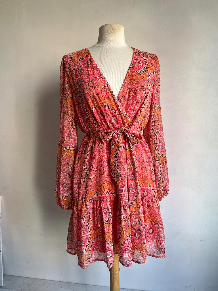 costes jurk maat L oranje roze, Kleding | Dames, Jurken, Verzenden, Maat 42/44 (L), Oranje, Zo goed als nieuw