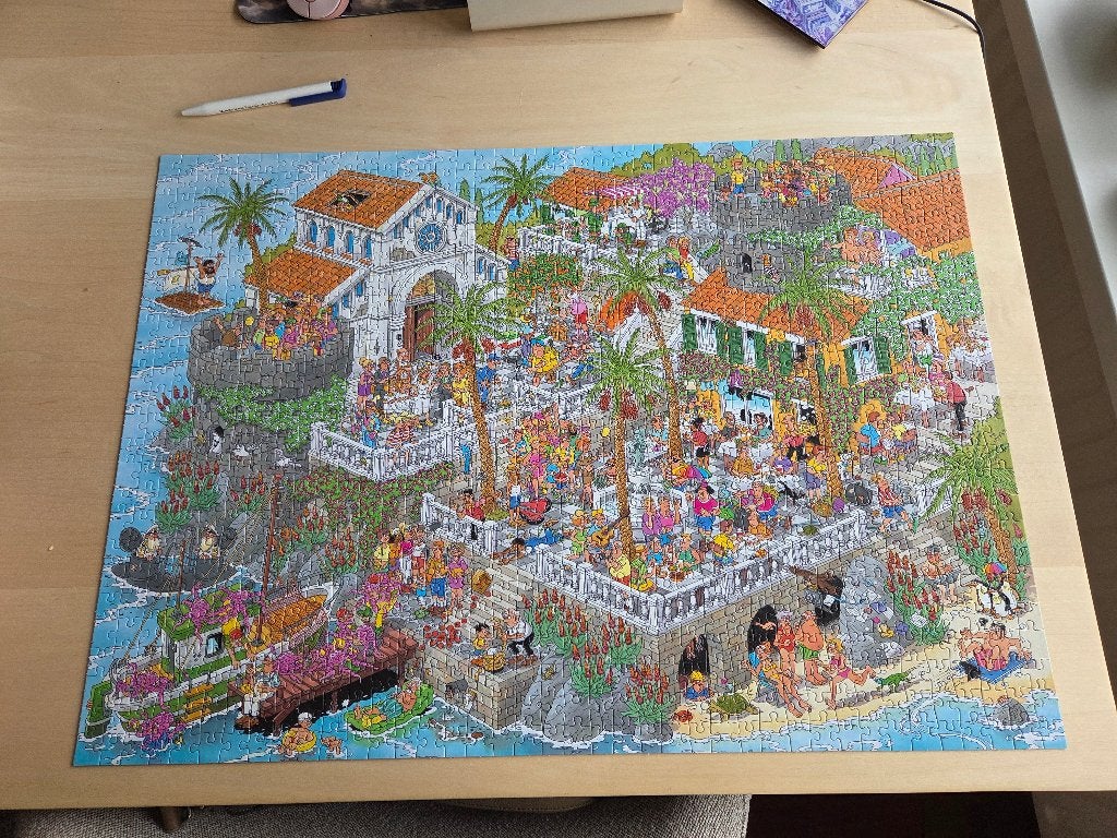 Jan van Haasteren Leve de middellandse zee!, Ophalen of Verzenden, 500 t/m 1500 stukjes, Zo goed als nieuw, Legpuzzel