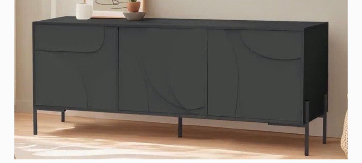 Prachtig Wandkast Tv-meubel zwart, Huis en Inrichting, Kasten | Wandmeubels, Ophalen, Nieuw, Minder dan 150 cm, Minder dan 100 cm