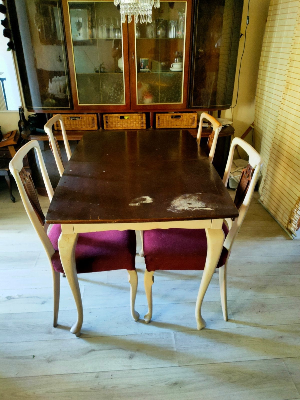 Unieke Barok Eethoek met gratis barok kast., Ophalen, Gebruikt, Barok, 100 tot 150 cm