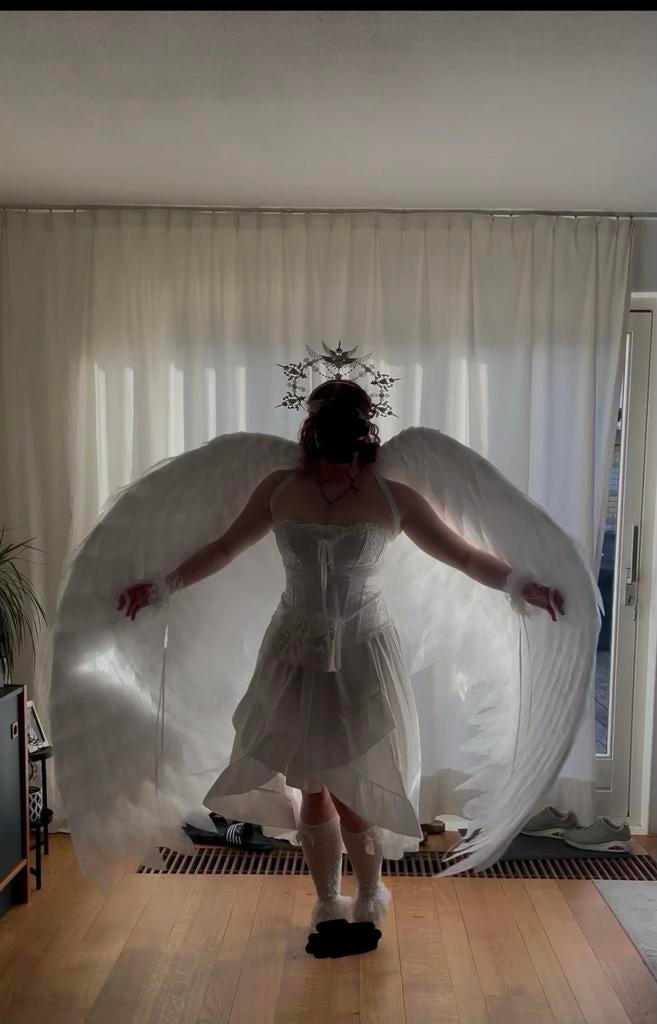 Angel cosplay, Kostuum of Pak, Wit, Zo goed als nieuw, Ophalen