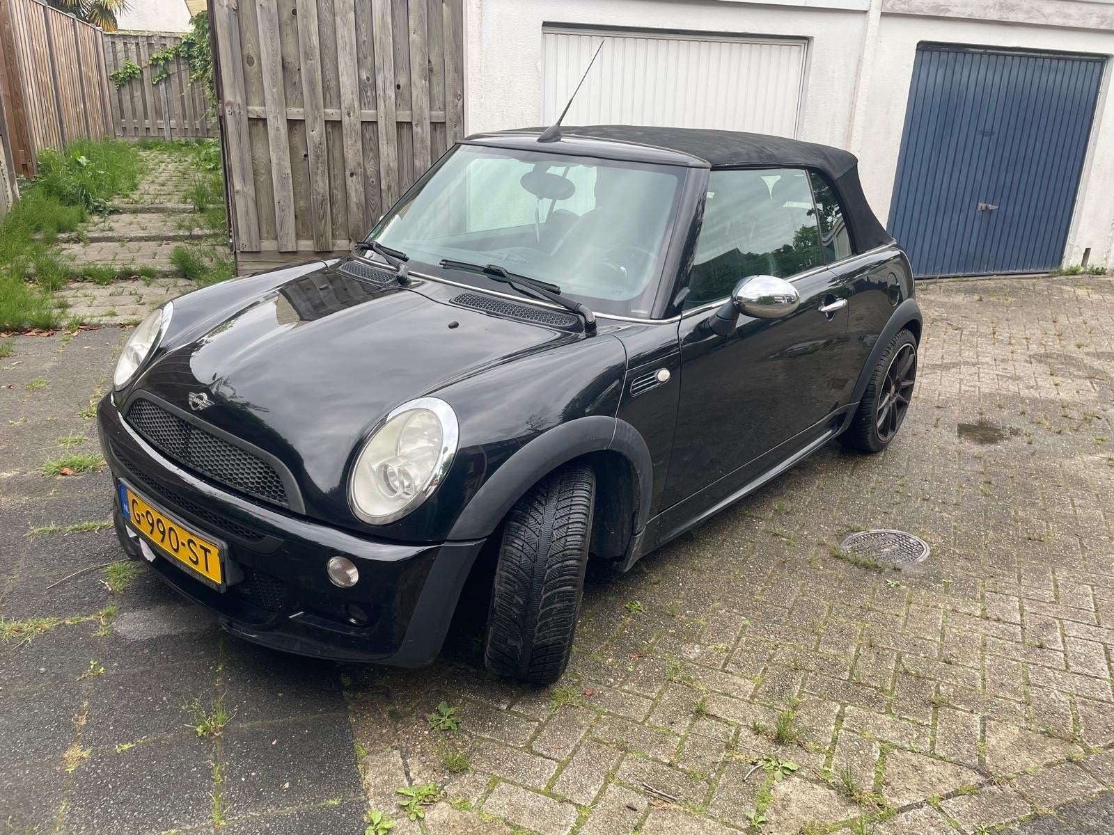 Mini Cooper 2004 Zwart, Auto's, BMW, Voorwielaandrijving, Cabriolet, 4 stoelen, Zwart