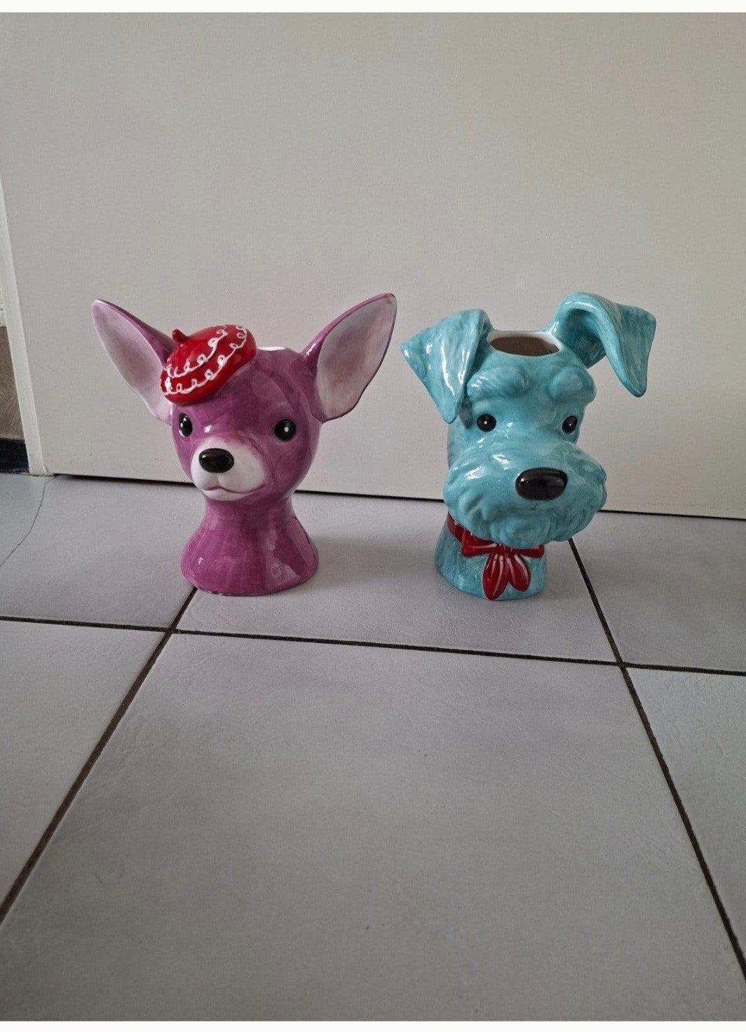 Leuke decoratieve vaas in de vorm van hondenhoofden, Ophalen, Nieuw