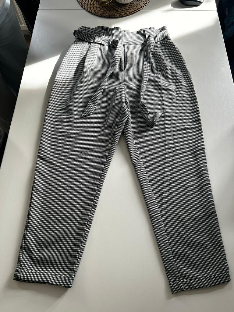 Primark Zwart-wit Pied-de-poule Broek Maat 40, Maat 38/40 (M), Verzenden, Zwart, Zo goed als nieuw