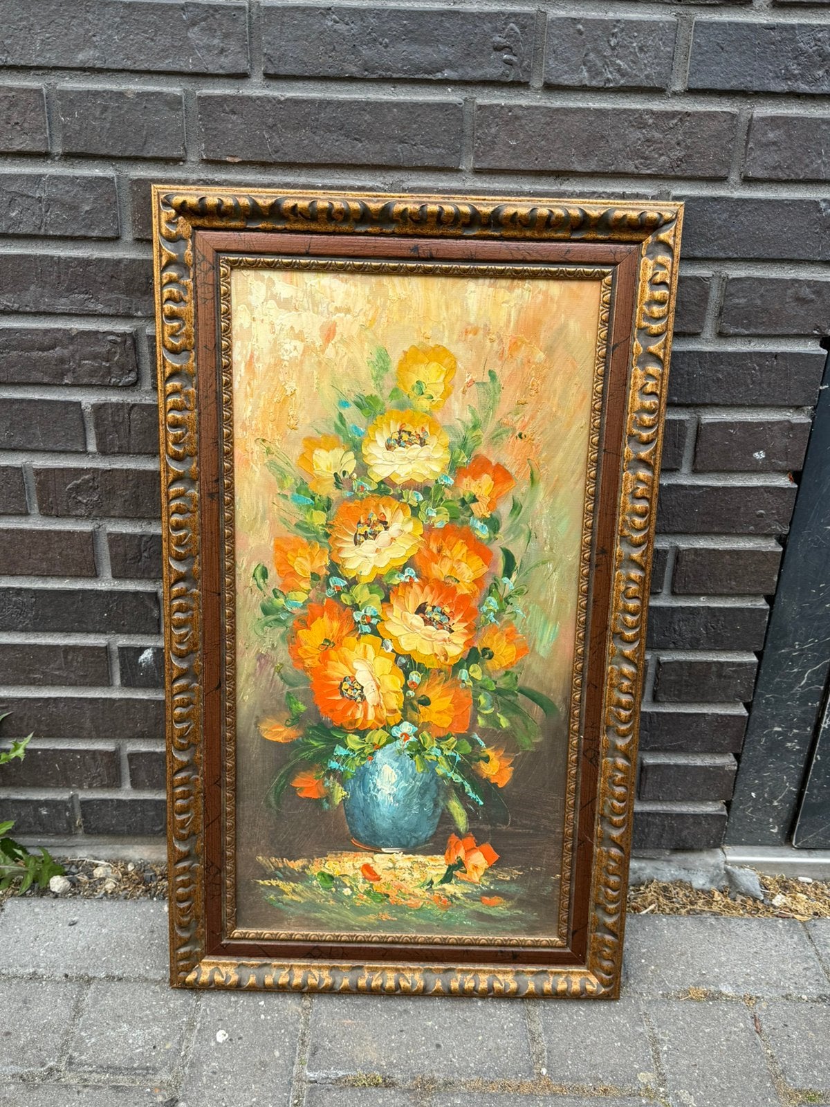 Handgeschilderd olieverfschilderij, Antiek en Kunst, Kunst | Schilderijen | Klassiek, Doek, Olieverf, Klassiek, Ingelijst
