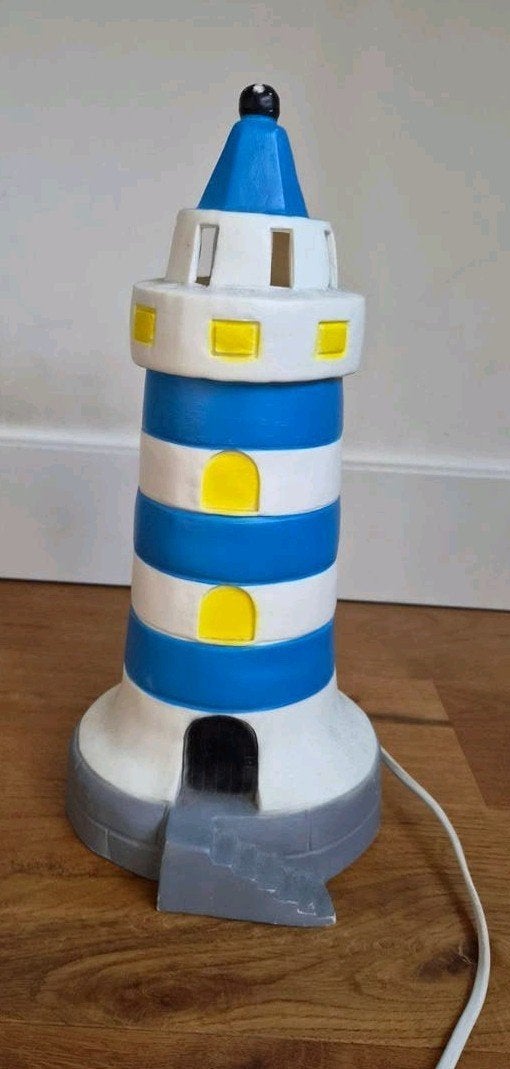 Heico Vuurtoren Lamp - Blauw/Wit Nachtlampje, Met schakelaar, Overige merken, Kunststof, Meerkleurig