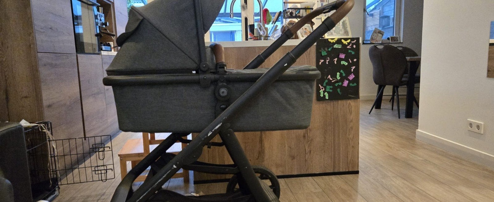Qute Q-Cruiser 2.0 Jeans Groen (E123230), Kinderen en Baby's, Gebruikt, Luchtbanden, Ophalen, Kinderwagen