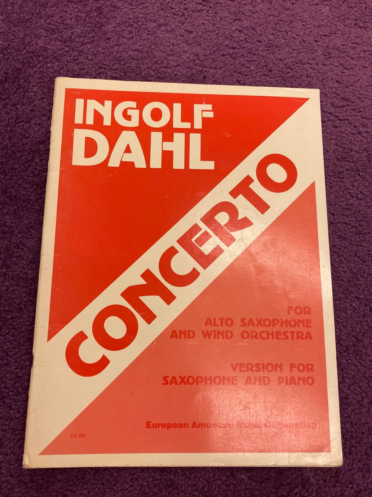 Concerto, Ingolf Dahl voor altsaxofoon en piano, Gebruikt, Piano, Klassiek, Overige soorten