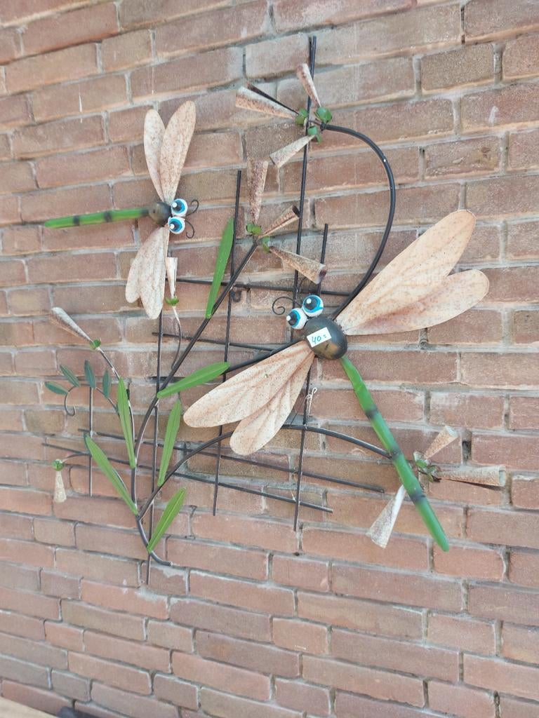 2 Libelles muurdecoratie muurversiering muurdecoratie insect, Ophalen of Verzenden, Nieuw, Buiten