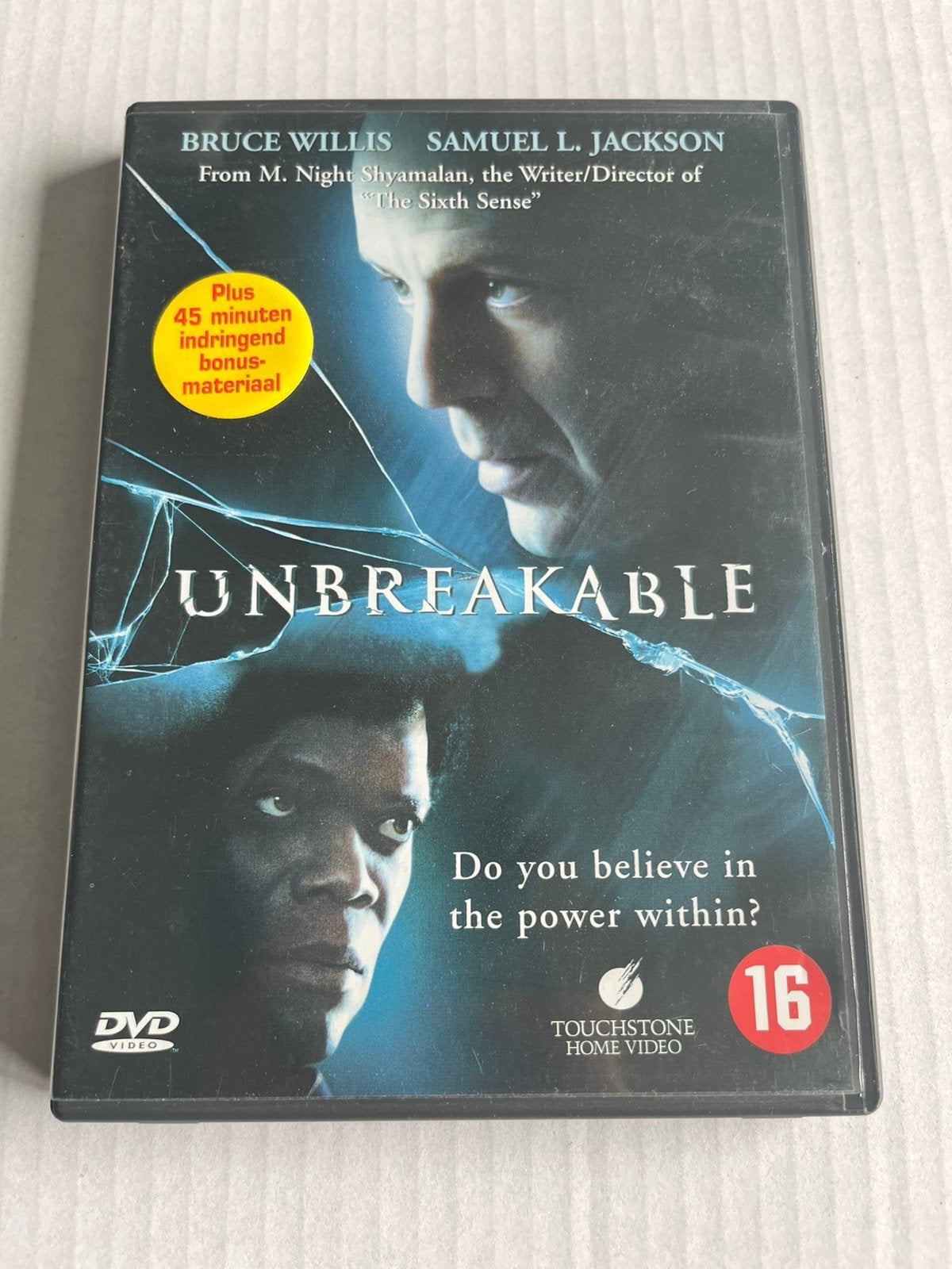 Unbreakable DVD - Bruce Willis, Samuel L. Jackson, Vanaf 16 jaar, Ophalen of Verzenden, Gebruikt, Actiethriller