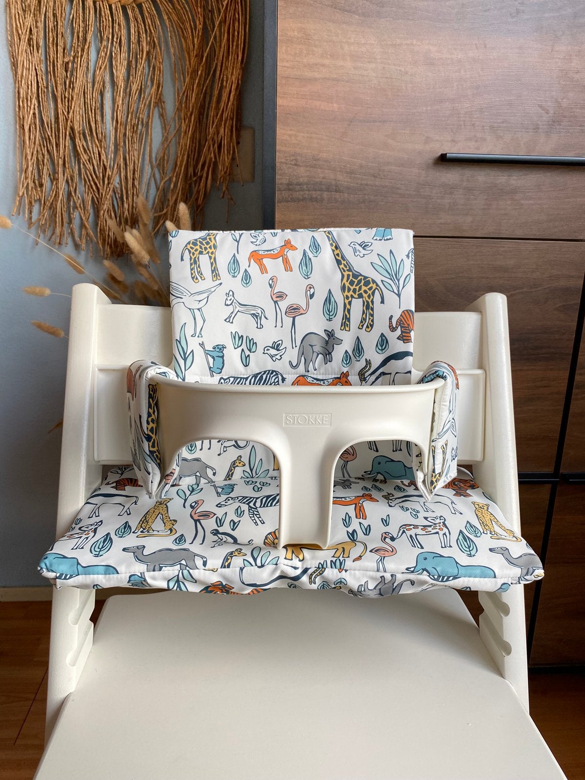 Safari kussens voor kinderstoel stokke tripp trapp, Ophalen of Verzenden, Nieuw, Meegroeistoel, Stoelverkleiner