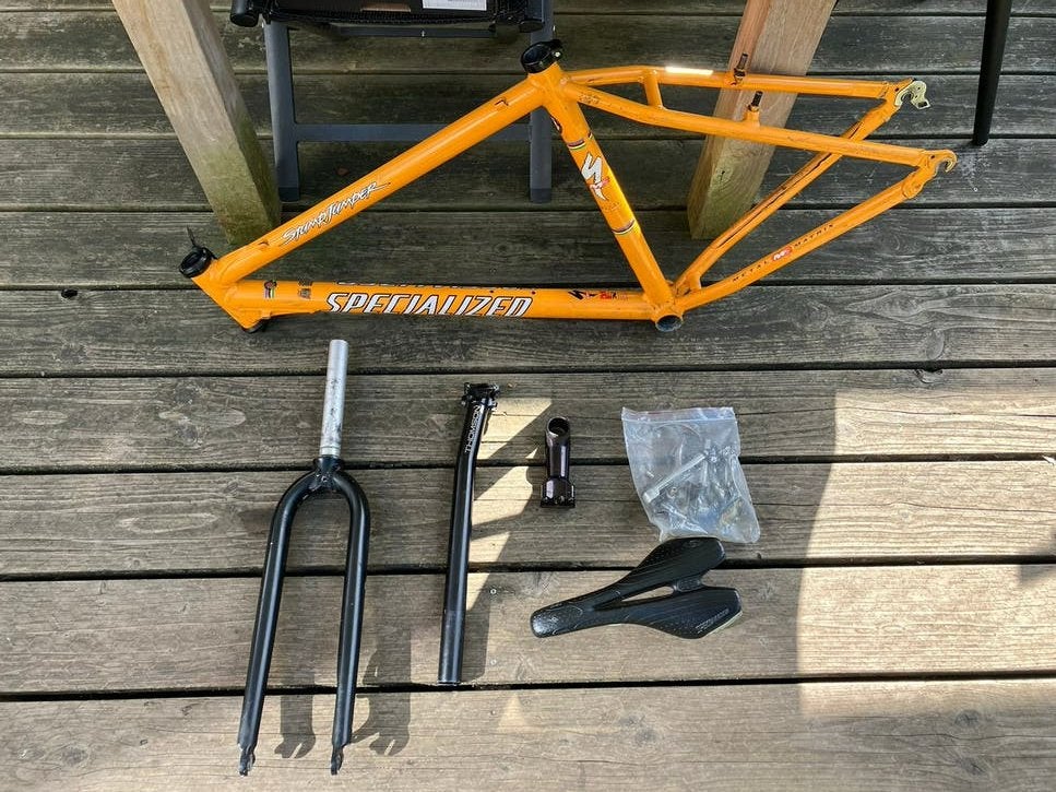 Project: 19” Specialized Stumpjumper M2 Metal Matrix 1998, Fietsen en Brommers, Fietsonderdelen, Ophalen, Frame, Gebruikt, Aluminium