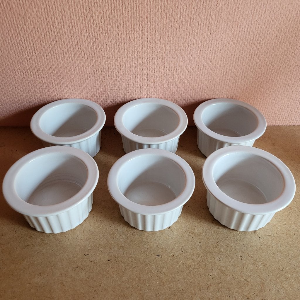 Witte ovenschaaltjes 6 stuks, Ophalen, Porselein, Overige stijlen, Kom(men)