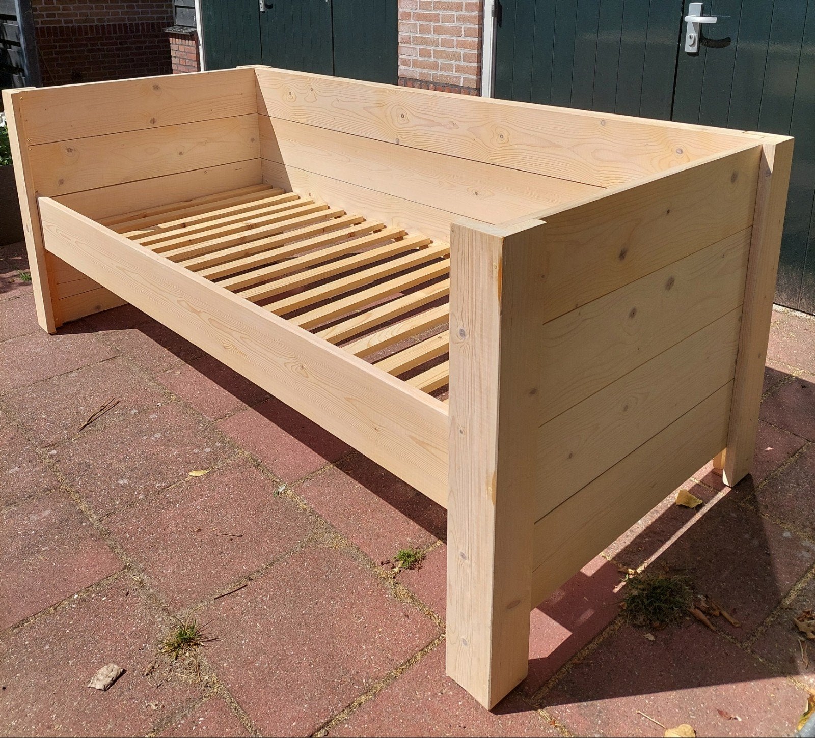 Kajuitbed steigerhout 210x90, Ophalen, 90 cm, Eenpersoons, 210 cm