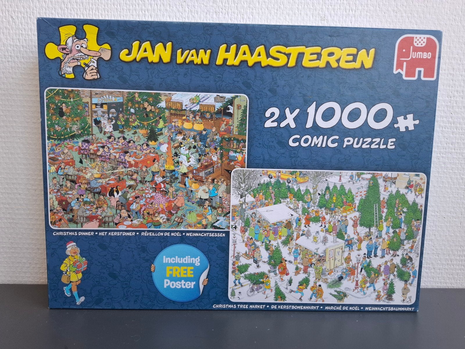 Jan v Haasteren, 2in1: het Kerstdiner & de Kerstbomen markt,, Ophalen, Minder dan 500 stukjes, Zo goed als nieuw