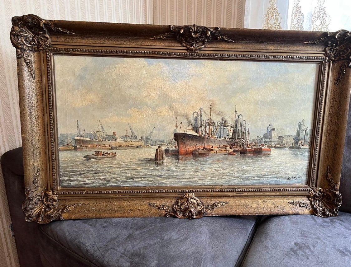 Antiek groot olieverf schilderij, Ophalen