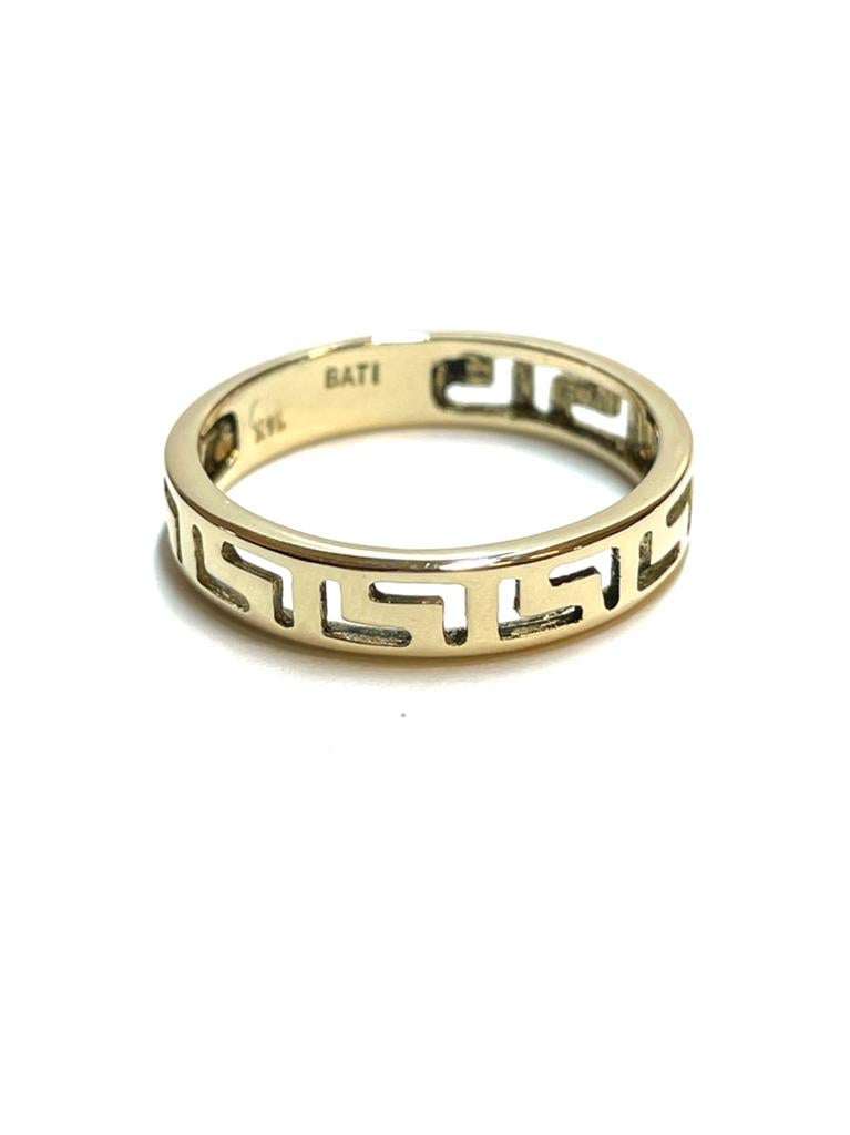 14k gouden meander ring, 18 tot 19, -, -, Ophalen of Verzenden