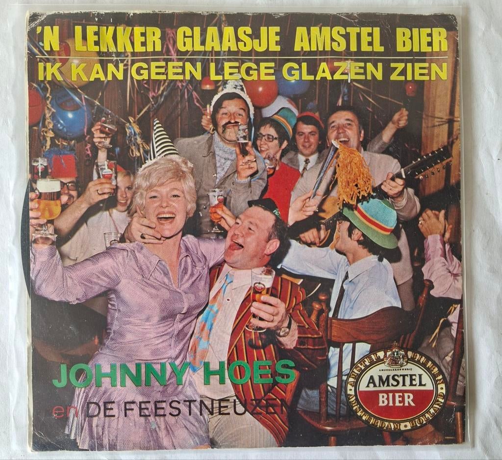 Johnny Hoes + de Feestneuzen  'n Lekker Glaasje Amstel Bier, Cd's en Dvd's, Vinyl Singles, Ophalen of Verzenden, Gebruikt, 7 inch