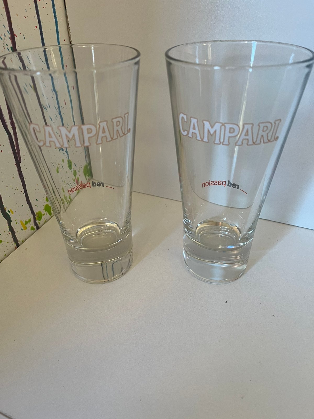 Campari glazen set van 2 glazen, Ophalen of Verzenden, Nieuw, Borrel- of Shotglas