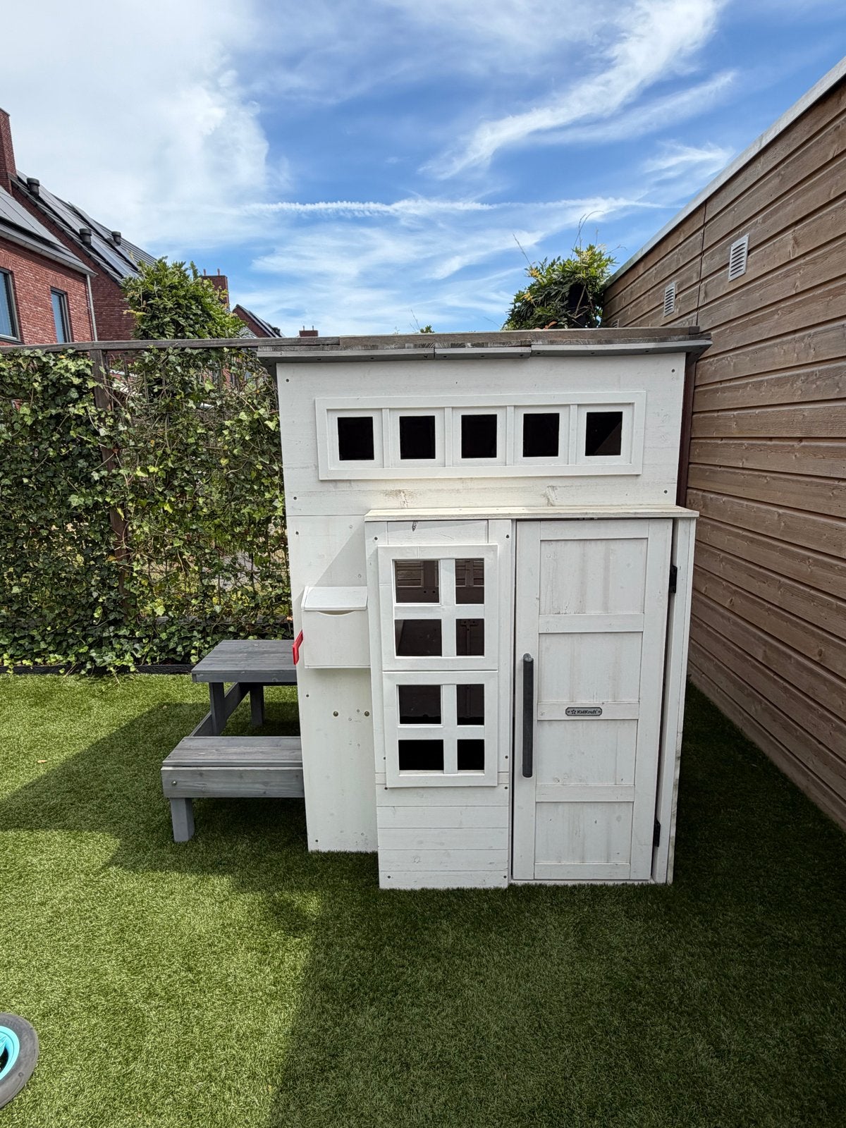 Modern houten speelhuisje - zo goed als nieuw, Kinderen en Baby's, Ophalen of Verzenden, Zo goed als nieuw, Hout