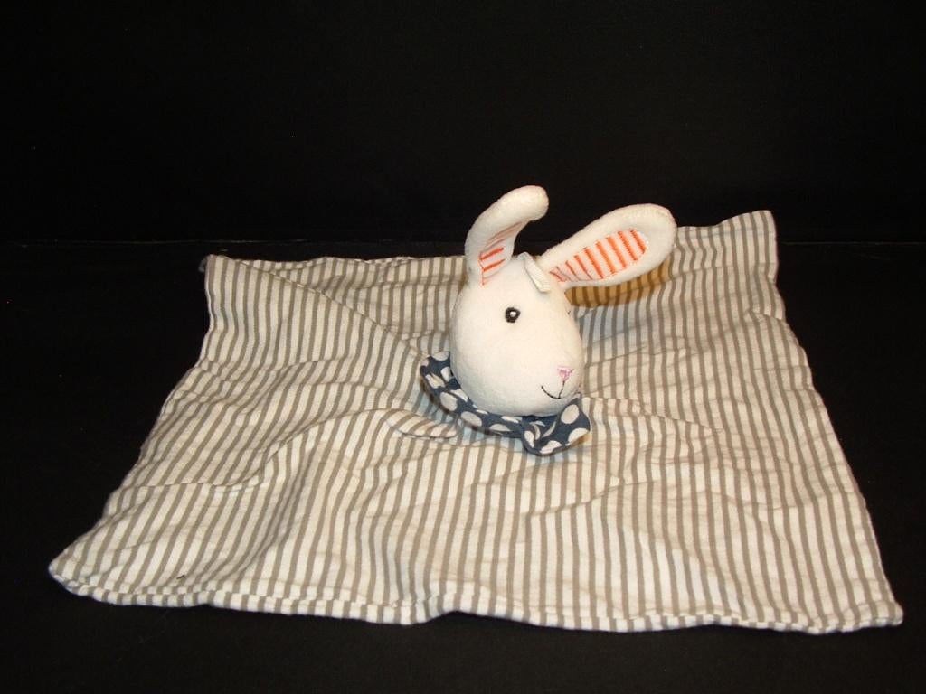 IKEA KONIJN LEKA KNUFFELDOEK TRICOT GRIJS/WIT GESTREEPT, Ophalen of Verzenden, Middelgroot (20 tot 80 cm), Meerkleurig, Wasbaar
